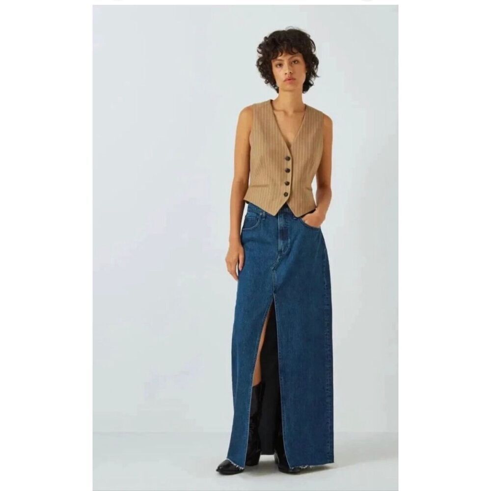 Rag & Bone x Kaihara Denim Front Slit Denim Skirt size 25